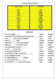 English Worksheet: adjectives and adverbs