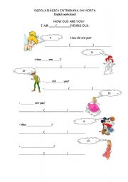 English Worksheet: how old are you?