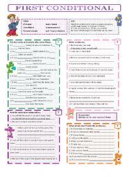 English Worksheet: first conditonal (with key)