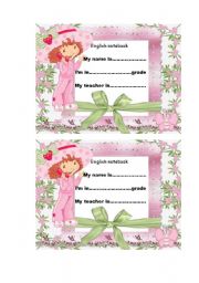 English Worksheet: NOTEBOOK COVER