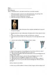 English Worksheet: INTRO TO ART HISTORY QUIZ