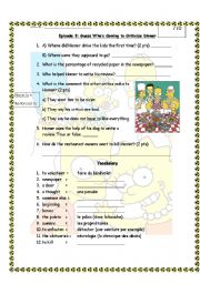 English Worksheet: The Simpsons: Season 11 (Episodes 3-4)