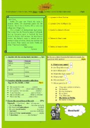 English Worksheet: family review