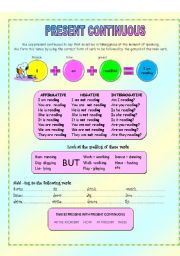 English Worksheet: present continuous