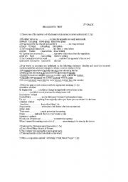 English Worksheet: prognostic test