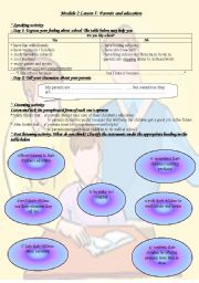 English Worksheet: parents and education