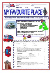 English Worksheet: Speaking skill: My most favourite place on the British Isles