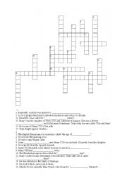 English worksheet: From British History - Crossword puzzle