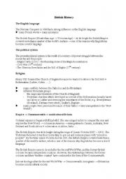 English Worksheet: British History (short summary)