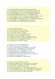 English worksheet: conditionals