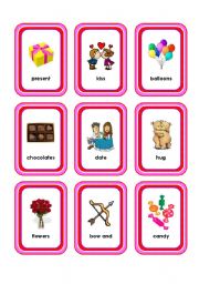 English Worksheet: Valentines Day Memory Cards (18 images in all)