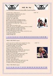 English Worksheet: Walk this way, by Aerosmith