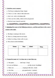 English Worksheet: Nouns+ plurals