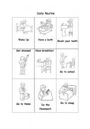 English Worksheet: Daily Routine