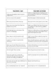 English worksheet: teacher talk