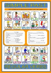 English Worksheet: PAST ROUTINES with REGULAR VERBS