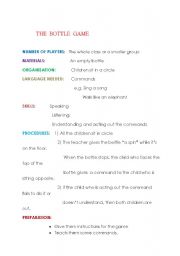 English worksheet: the bottle game