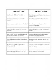 English worksheet: teacher talk 2