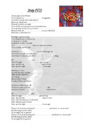 English Worksheet: Stay - U2