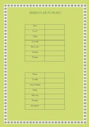 English Worksheet: Irregular plurals