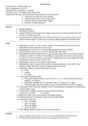 English worksheet: lesson plan