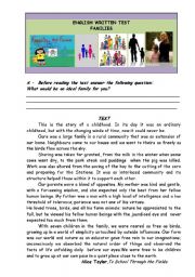 English Worksheet: Families