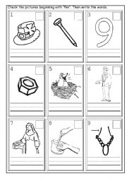 English worksheet: Phonics Nn