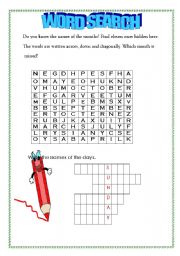 English Worksheet: Months and Days of the week