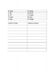 English Worksheet: long short vowels