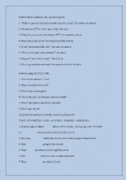 English Worksheet: REPORTED SPEECH