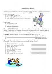 English Worksheet: Sentences and phrases