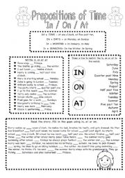 prepositions of time in/on/at