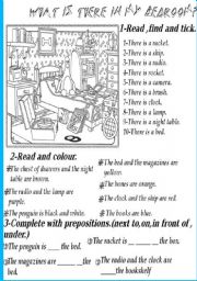 English Worksheet: what is there in my bedroom?