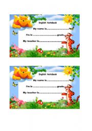 English Worksheet: NOTEBOOK COVER 4