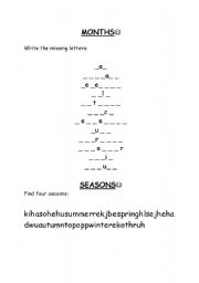 English worksheet: Months and seasons