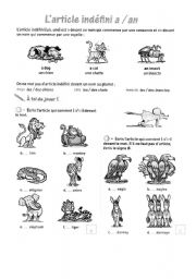 English worksheet: A and an