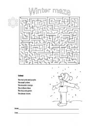 English Worksheet: Winter maze