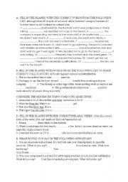 English Worksheet: grammar exercises:!inking words, phrasal verbs, collocations, compound adjectives, complaining, request