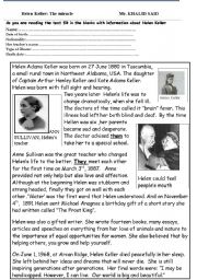 English Worksheet: Helen Keller 