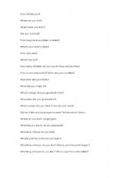 English Worksheet: Interview with a new student