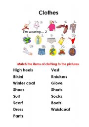 English Worksheet: clothes