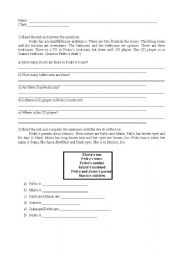 English worksheet: Answer the questions about the text