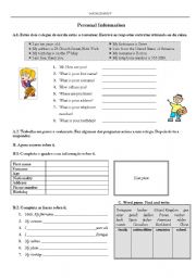 English Worksheet: Personal Information