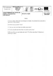 English worksheet: Media