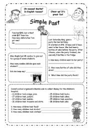 English Worksheet: SIMPLE PAST  B&W 