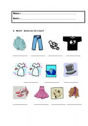 English worksheet: My clothes