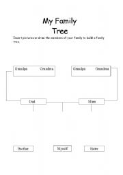 English Worksheet: My Family Tree