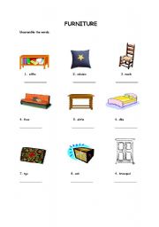 English Worksheet: Furniture