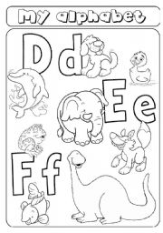 My alphabet - letters d  e f - animals