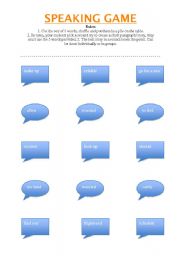 English Worksheet: Speaking Game!